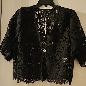 Elegant Black Lace Women Top